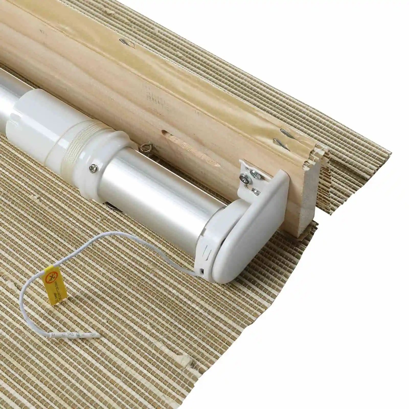 Motorized Window Woven Bamboo Shades - Remote Control Roller Blinds for Privacy & Sun Protection - Perfect for Living Room, Bedroom & Office