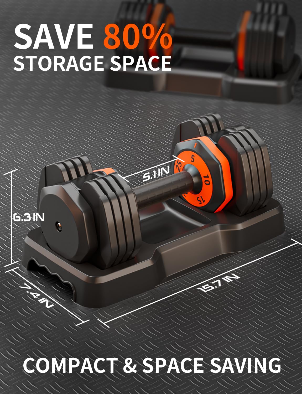 LEEKEY Adjustable Dumbbells Set - 5-50 lbs Quick Change Weight with Anti-Slip Grip for Home Gym, Strength Training & Full Body Workout - Perfect for Men & Women Fitness Enthusiasts