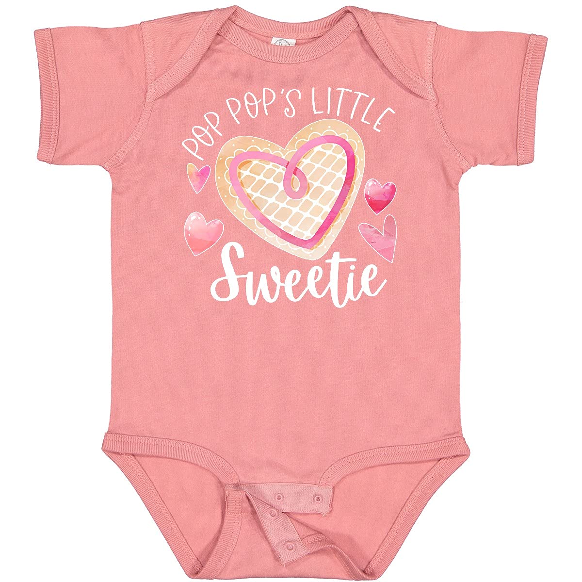 Inktastic Pop Pop's Little Sweetie Pink Heart Cookie Baby Bodysuit - Cute Outfit for Newborns, Infants & Toddlers - Perfect for Family Photos, Holidays & Special Occasions