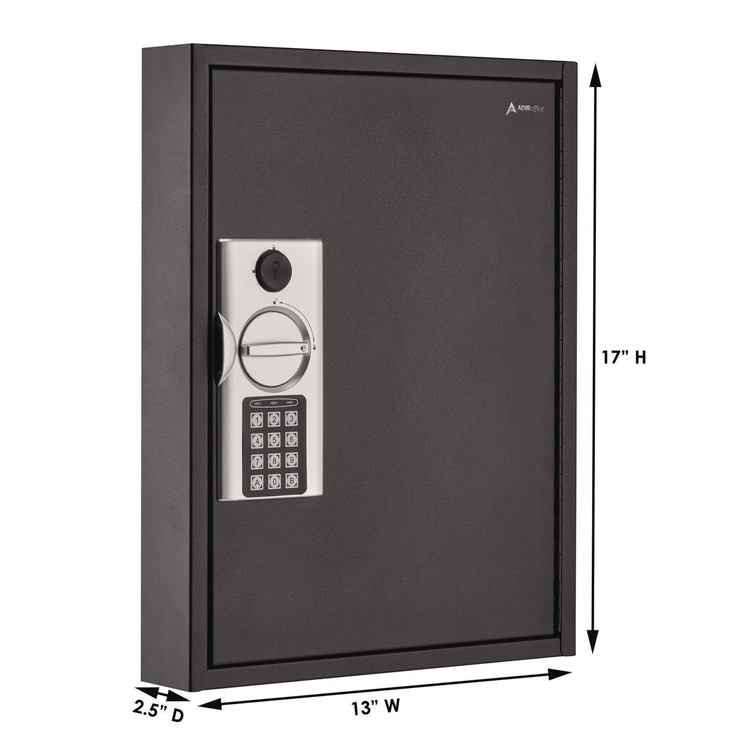 AdirOffice Steel Digital Lock Key Cabinet - 60 Key Capacity, 13