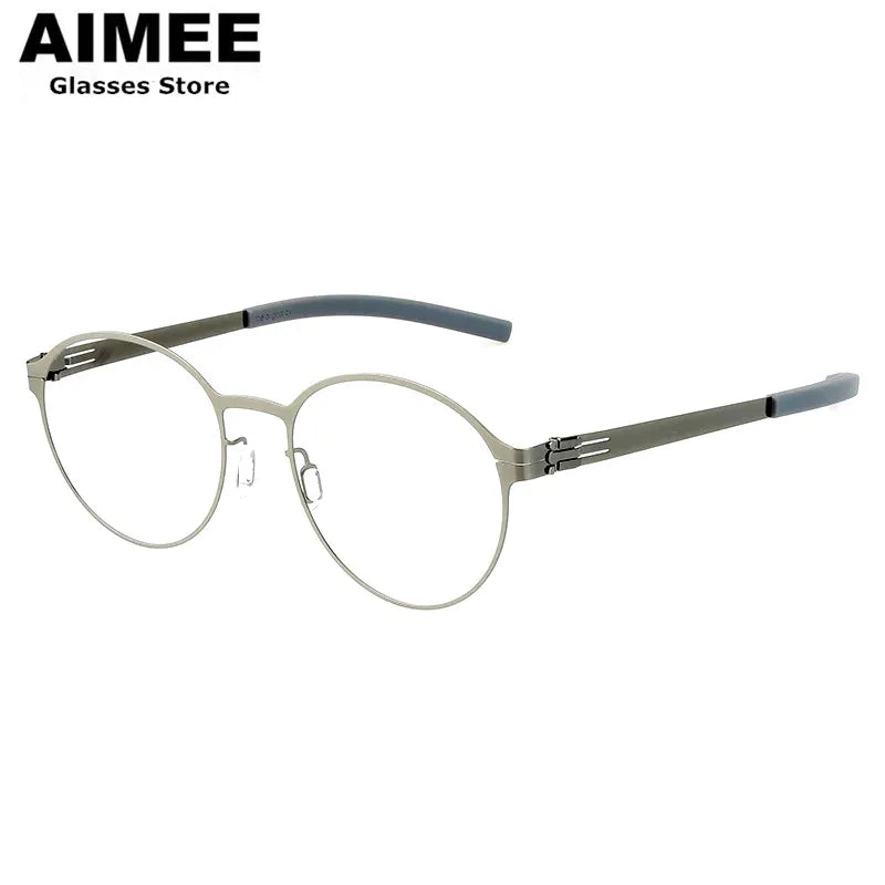 Aimee Women's Full Rim Oval Round Screwless Steel Eyeglasses Frame 1178 - Lightweight & Durable Eyewear for Work, Reading & Fashion Accessories