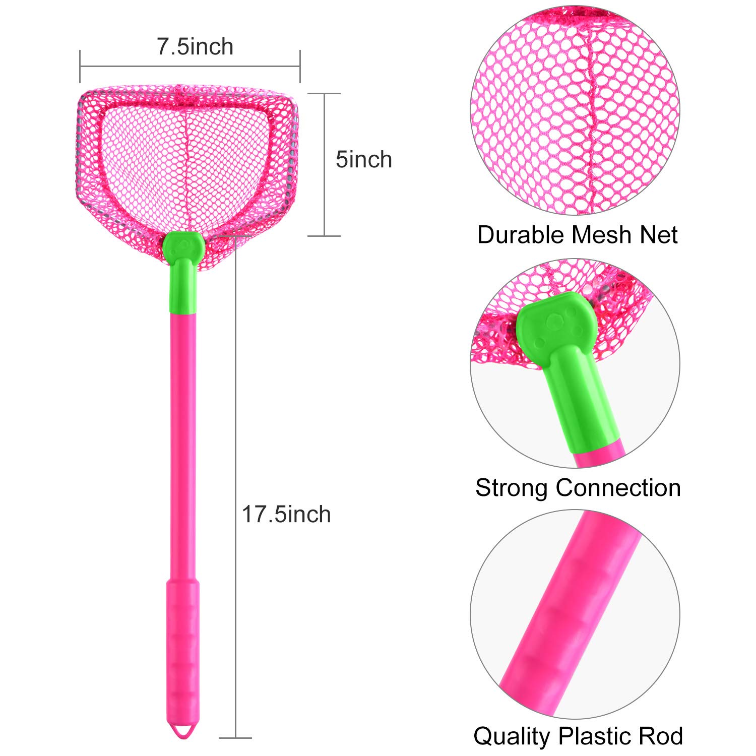 **Coopay 4-Piece Kids Fishing Net Set - Butterfly & Bug Catcher, Fish Net for Outdoor Play - Beach, Garden & Park Toys (Orange, Rose Red) - Perfect for Summer Adventures & Nature Exploration**