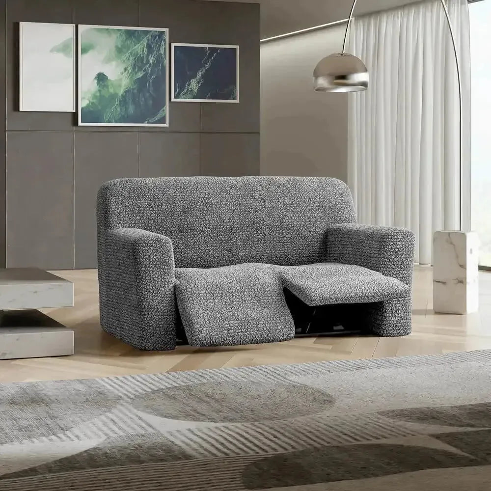 2 Seater Recliner Slipcover - Microfiber Sofa Cover Protector for Living Room Furniture, Stretchable & Washable - Perfect for Pets, Kids & Daily Use