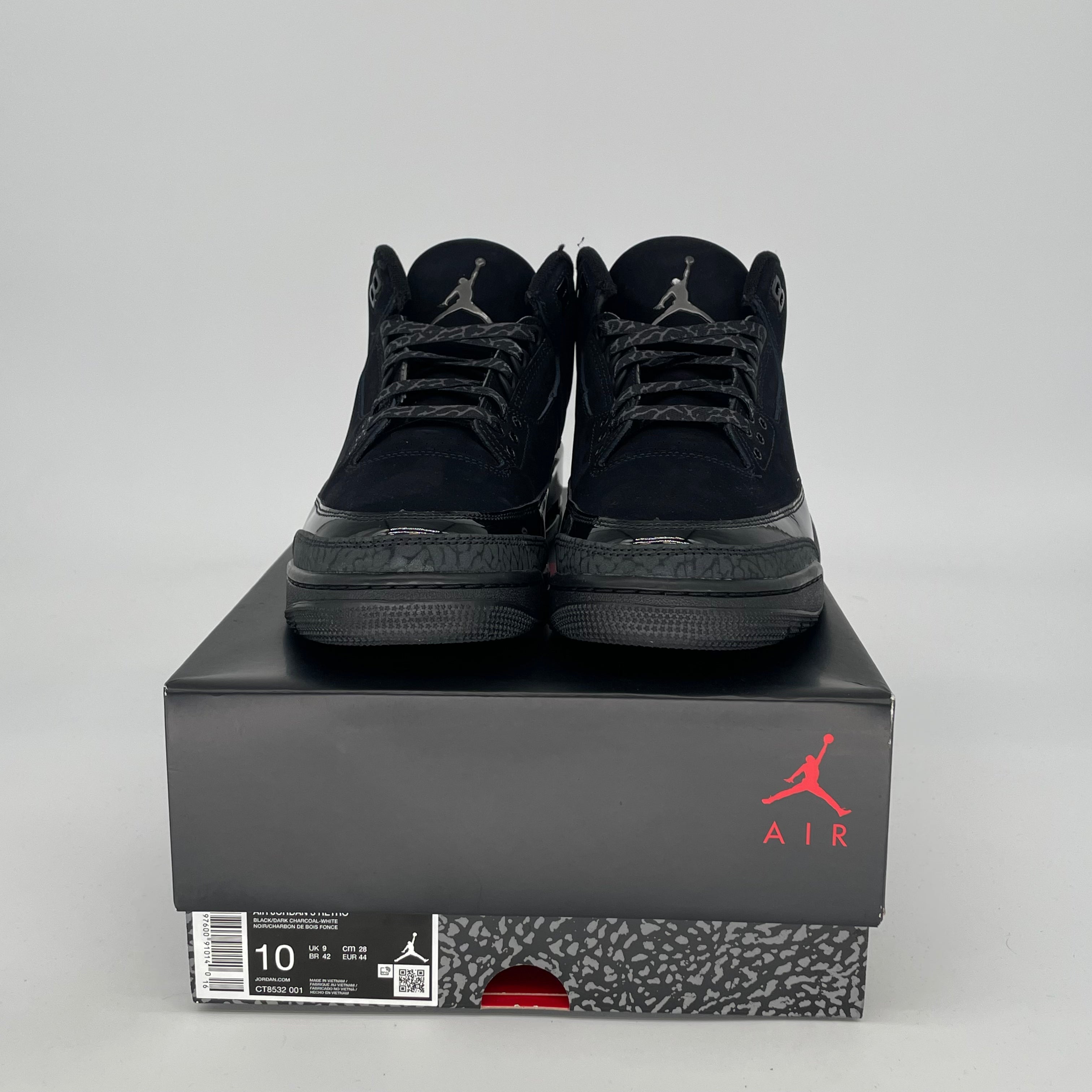 AIR JORDAN 3 Black Cat Men's Basketball Shoes Size 10/11.5W - Style CT8532-001 | Retro Sneakers for Streetwear & Casual Outfits