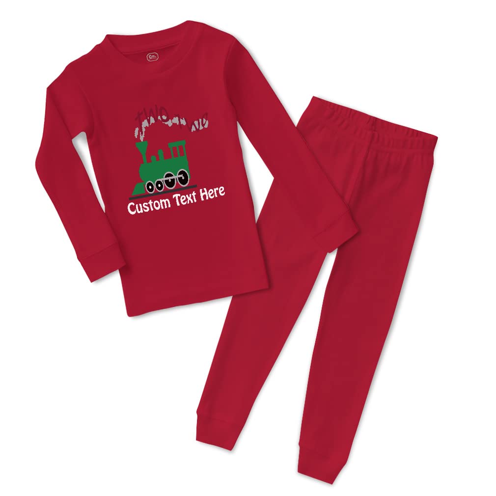 Custom Cotton Toddler Pajamas for Boys & Girls - 4 Choo Choo Train Character Design | Snug Fit Sleepwear for Kids | Perfect for Bedtime, Playtime & Holiday Gifts