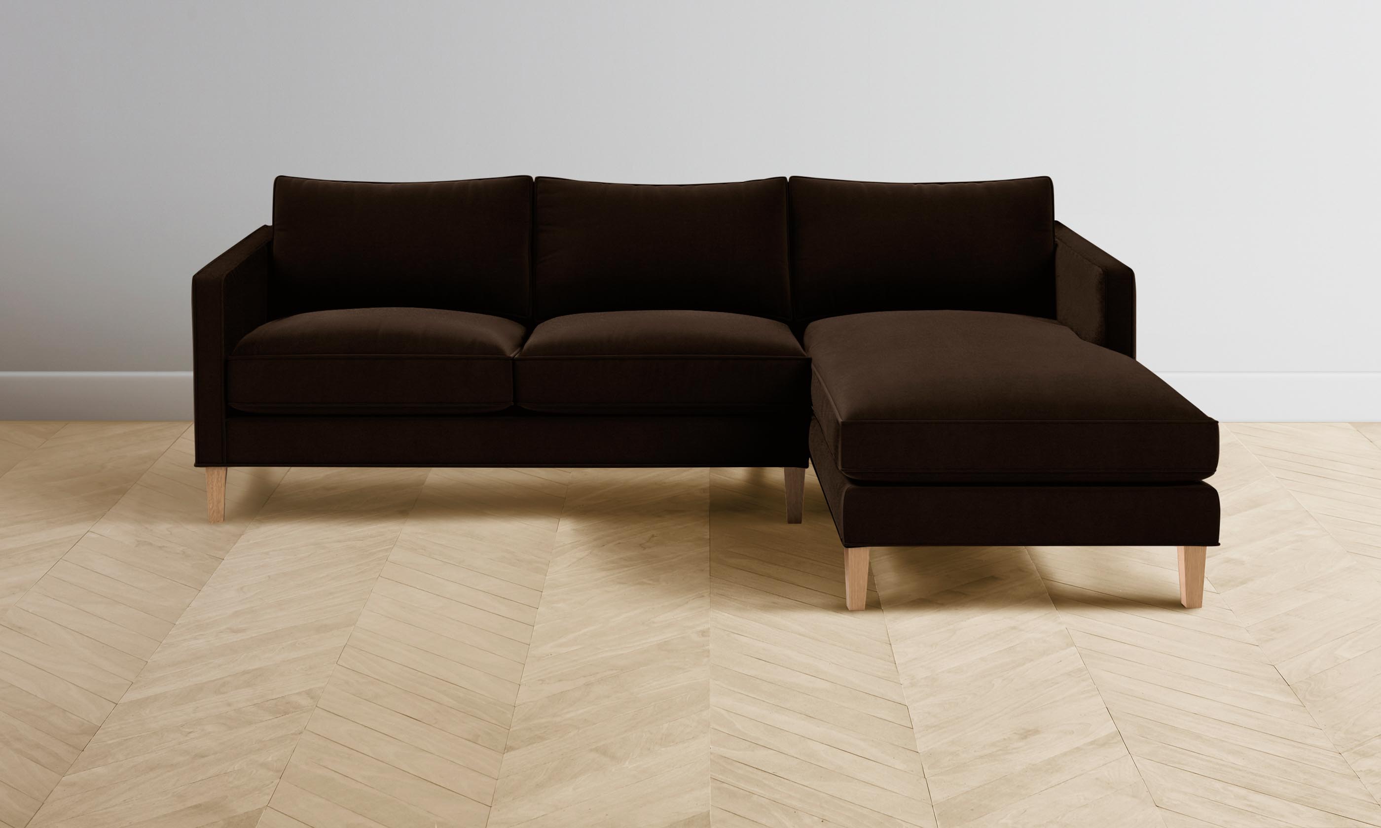 Premium Crosby Sectional Sofa - Luxurious Mohair Upholstery in Rich Chocolate Brown | Perfect for Living Room, Lounge & Family Gatherings