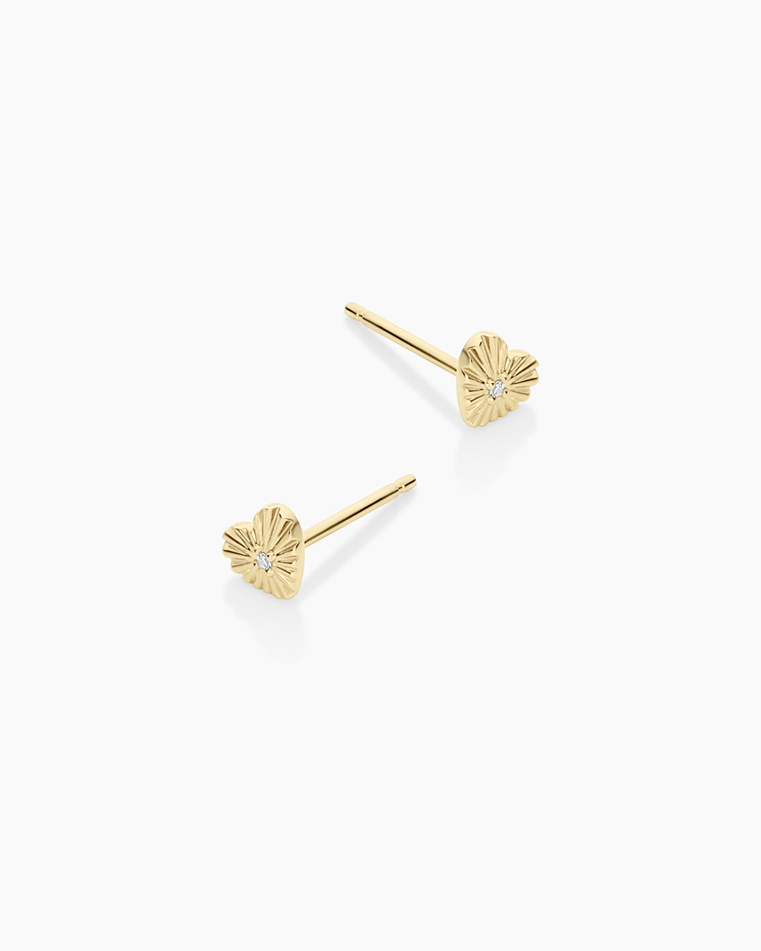 Diamond Vintage Heart Stud Earrings for Women - 14K Gold Plated Elegant Jewelry Gift for Valentine's Day, Anniversary & Special Occasions
