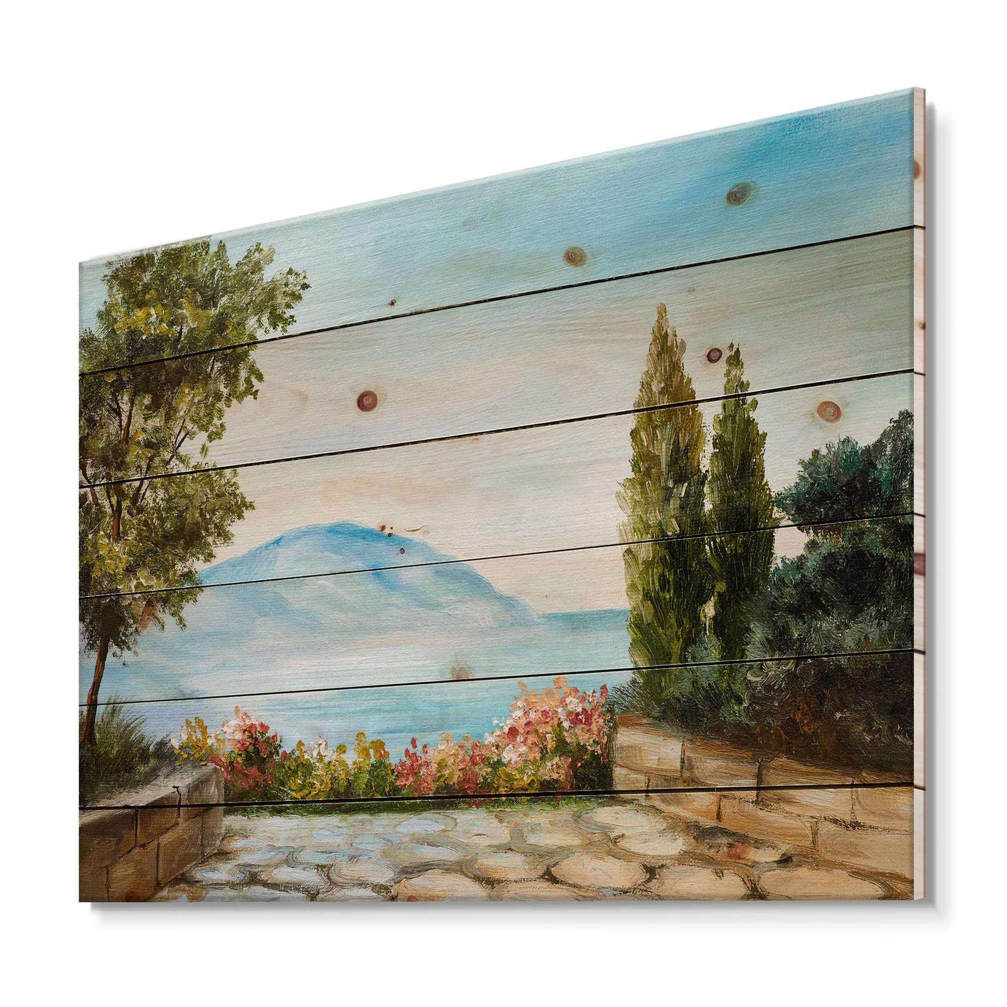 Coastal Wood Wall Art - Nautical Beach Decor, Blue Wooden Wall Panels Printed on Natural Pine, Large Sea-Themed Home Decoration | Perfect for Living Room, Bedroom & Beach House Decor