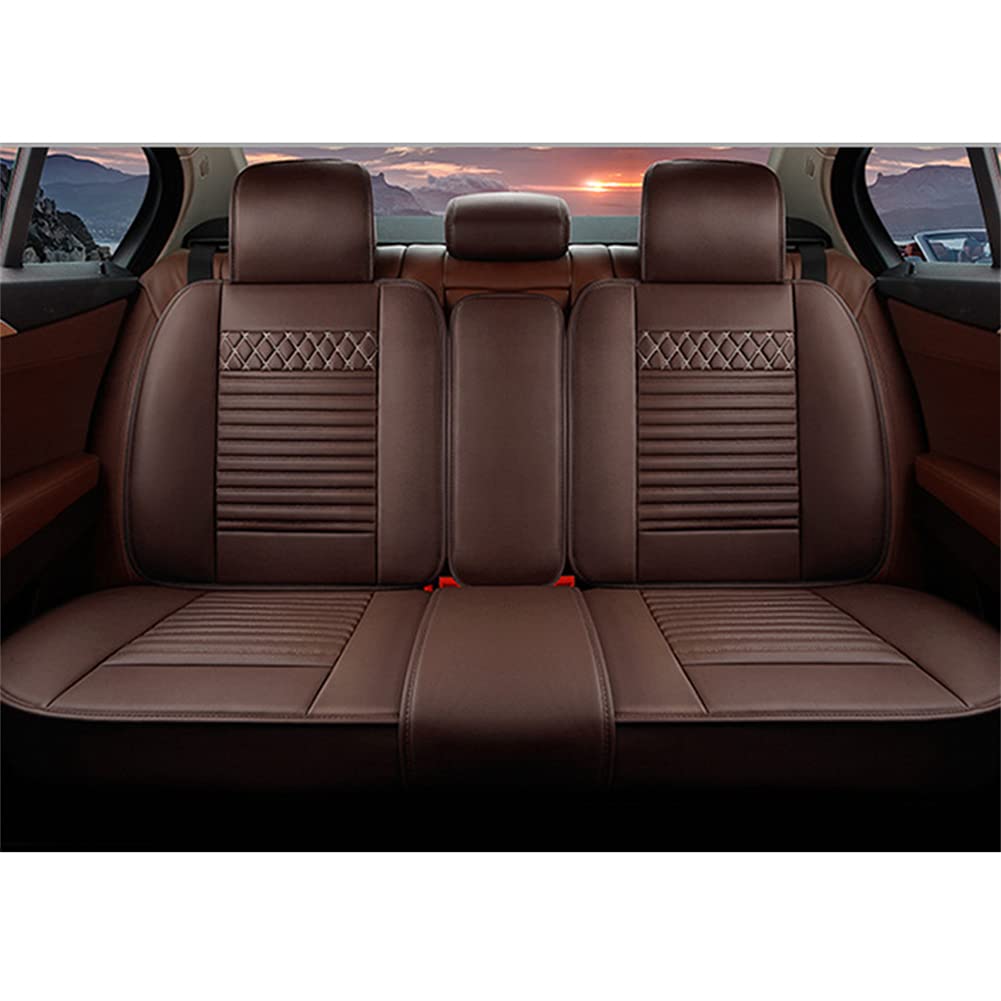Premium Genuine Leather Car Seat Covers for Corvette C7 & C5 - Waterproof, Scratch-Resistant, Non-Slip Design with Airbag Compatibility (Full Set, Coffee Brown) - Perfect for Road Trips, Daily Commutes & Car Enthusiasts