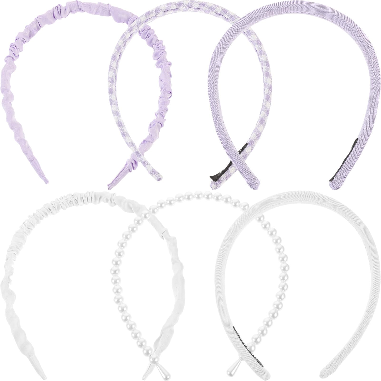 Beaupretty 6-Piece Curly Hair Ties Set - Soft Fabric Hair Accessories for Women & Girls, Headbands for Short Hair, Face Wash & Spa Headbands - Perfect for Daily Use, Workouts, and Beauty Routines