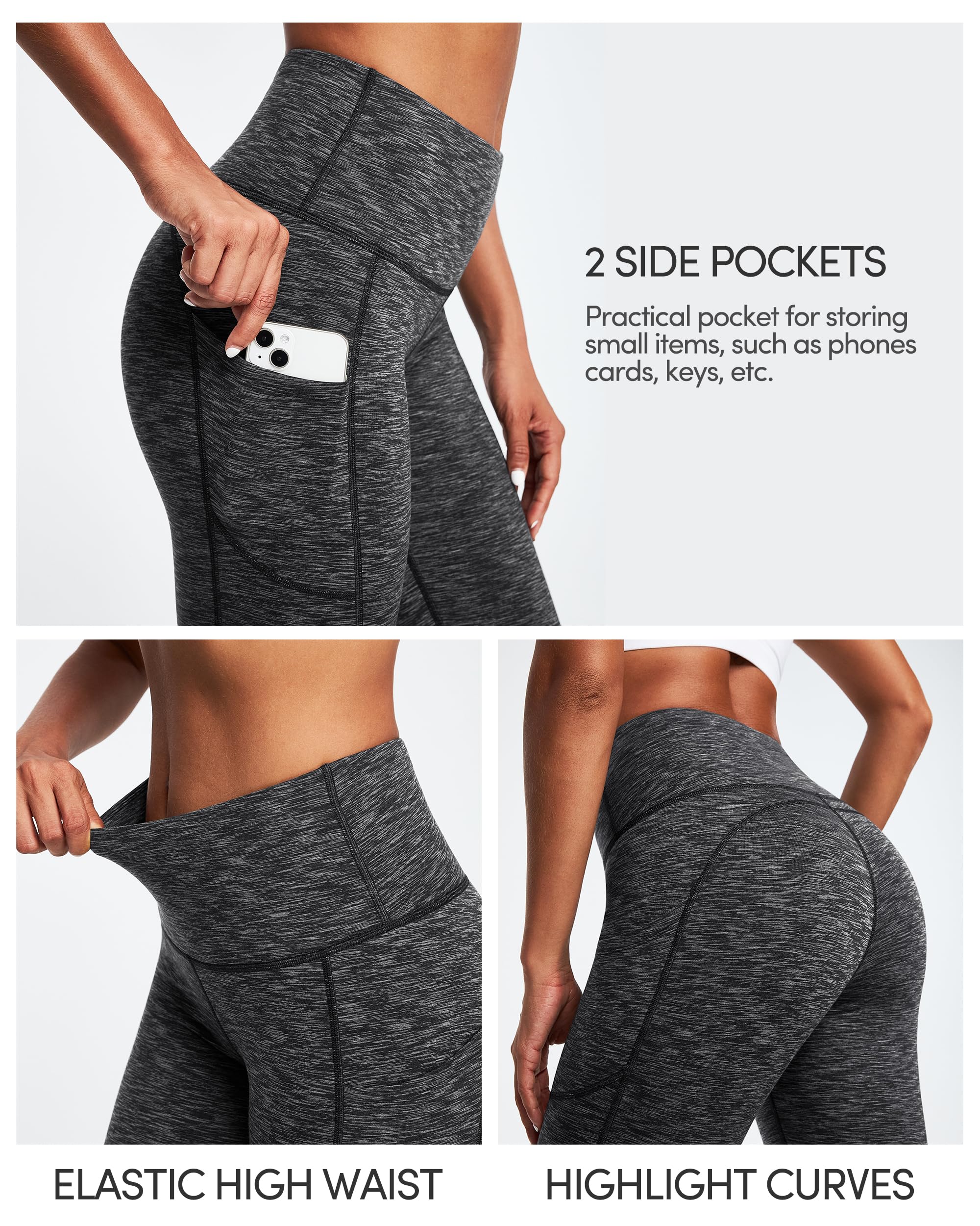 IUGA Women's Fleece Lined Thermal Leggings with Pockets - High Waisted Winter Yoga Pants for Workout, Running & Cold Weather Activities