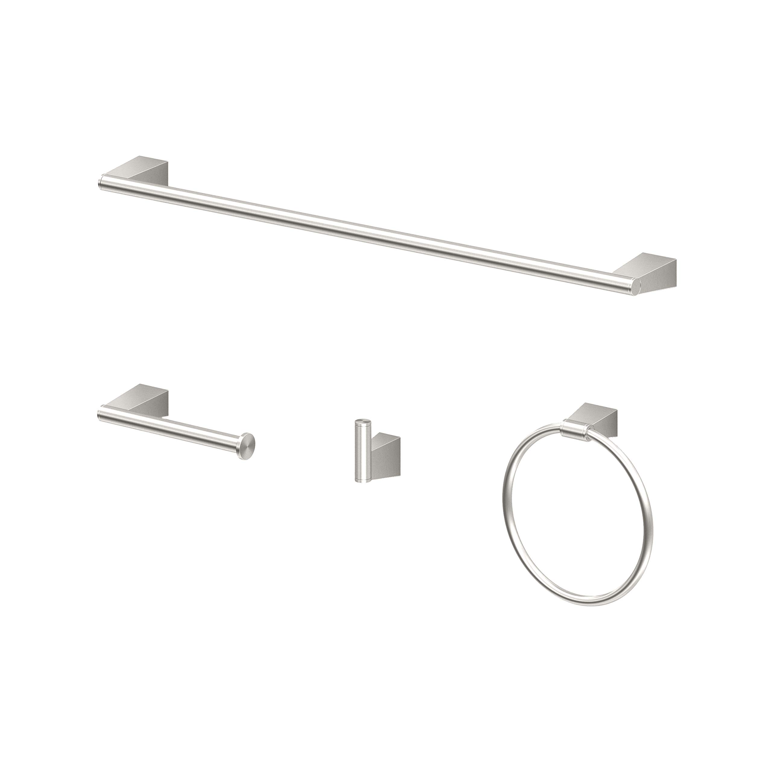Gatco 4733 Blue Tissue Box Cover - Satin Nickel Finish Bathroom Tissue Holder - Perfect for Bathroom, Bedroom, and Home Decor