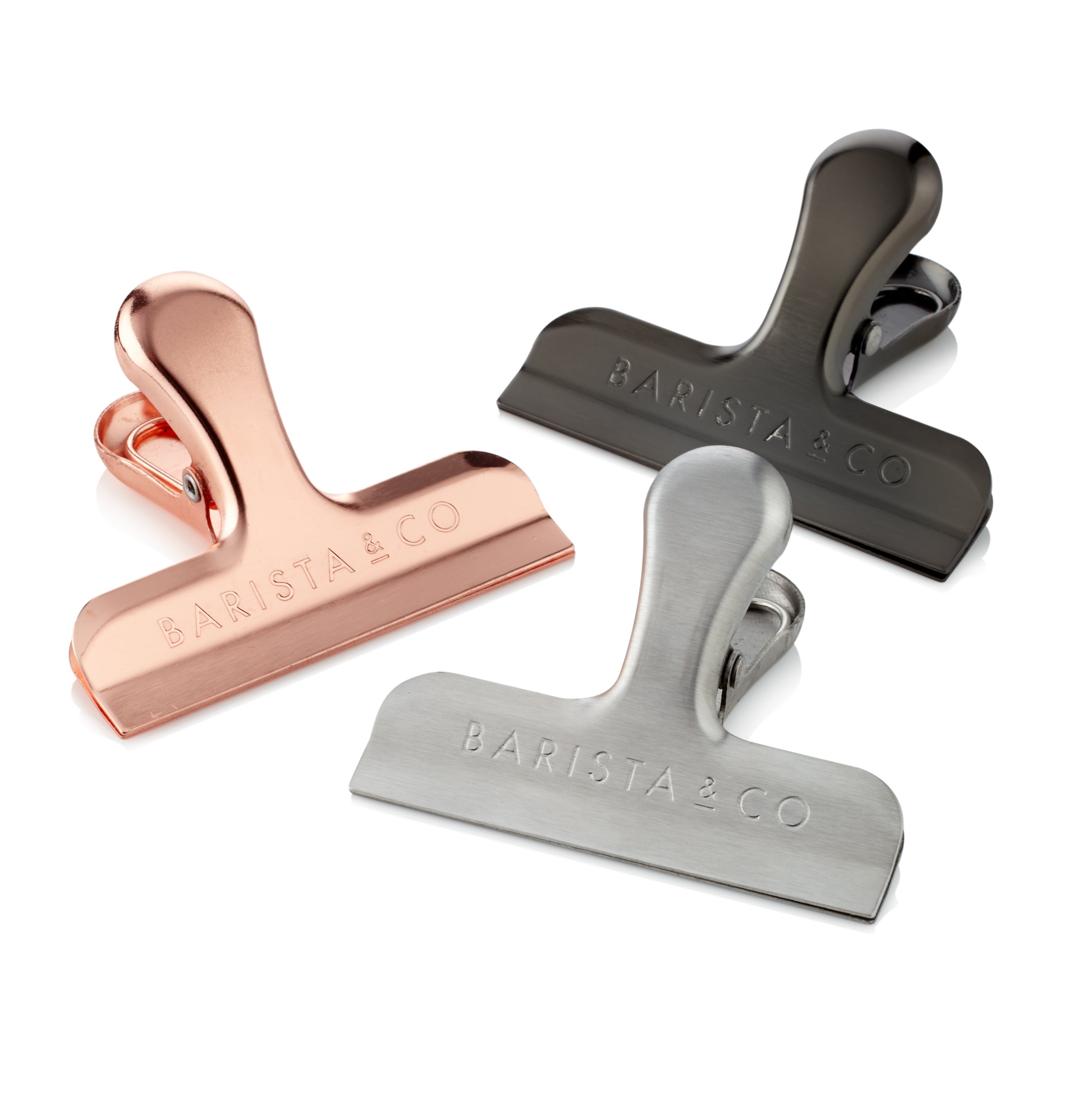 BARISTA & CO Coffee Clips (3-Pack) - Secure and Organize Coffee Bags for Freshness - Perfect for Home, Office, and Cafe Use