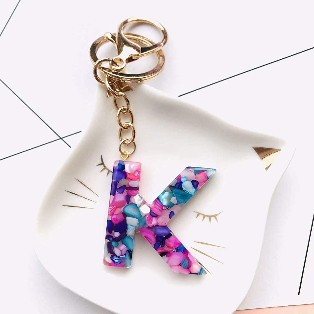 Personalized Initial Keychain - Custom Letter K Keychain for Keys, Bags & Gifts | A-Z Alphabet Key Rings for Women, Men & Kids | Perfect for Birthdays, Anniversaries & Party Favors