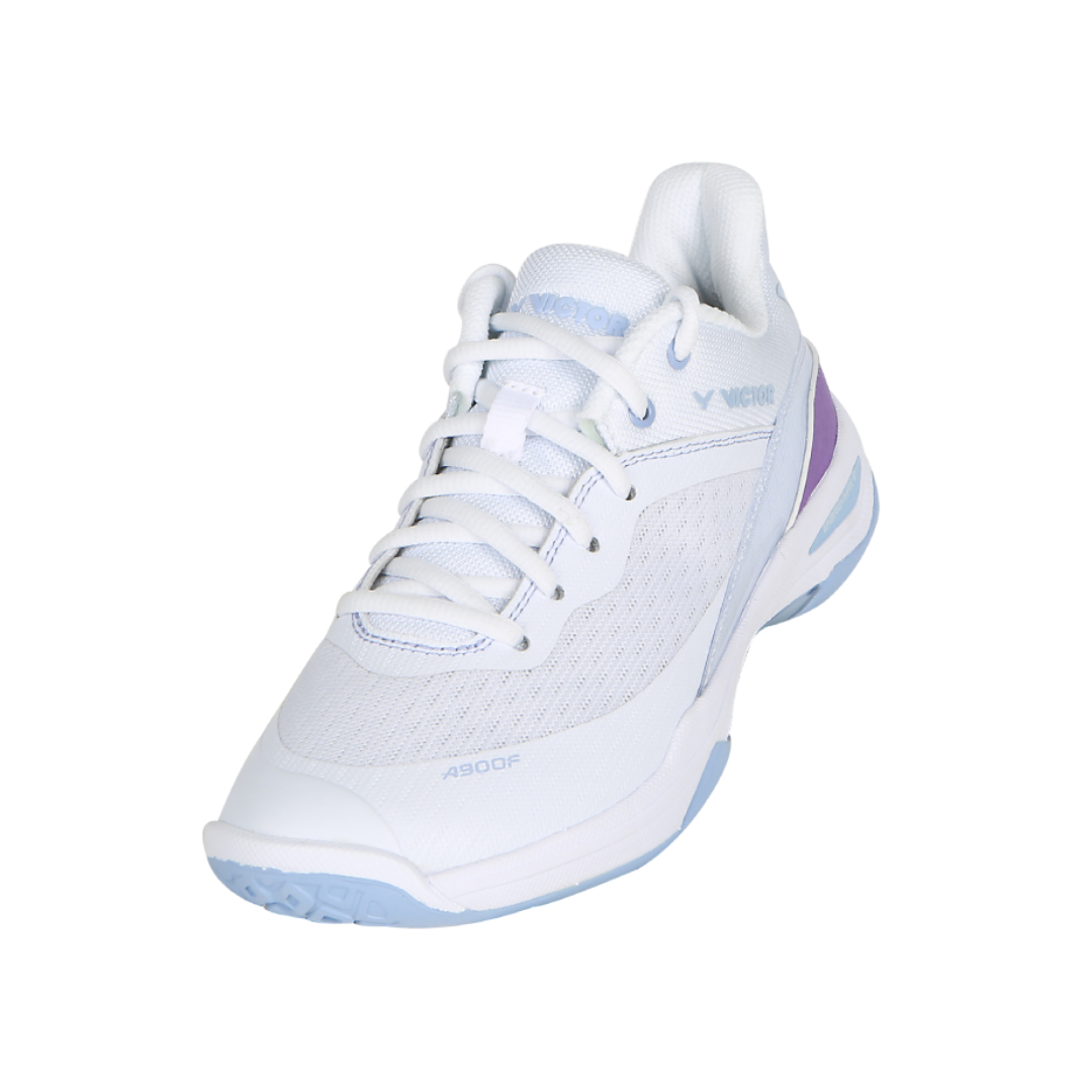 Victor A900F AJ Badminton Shoes for Women - Lightweight Non-Slip Court Shoes with Cushioning - Pearly White & Purple - Perfect for Badminton, Tennis & Indoor Sports