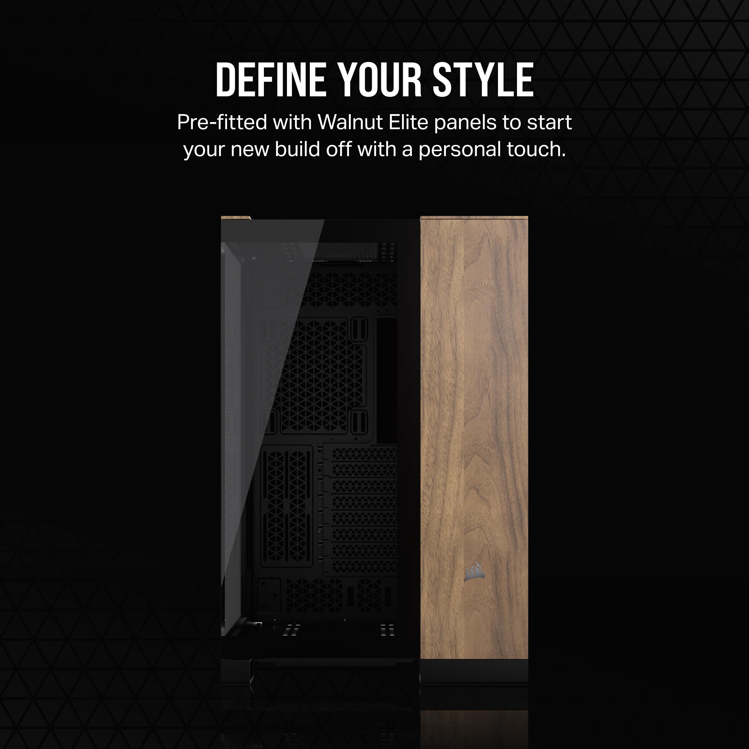 CORSAIR 6500X Mid-Tower ATX Dual Chamber PC Case - Panoramic Tempered Glass, Reverse Connection Motherboard Compatible, High Airflow Design - Black/Walnut Wood (No Fans Included) - Perfect for Gaming Rigs, Workstations & Custom PC Builds