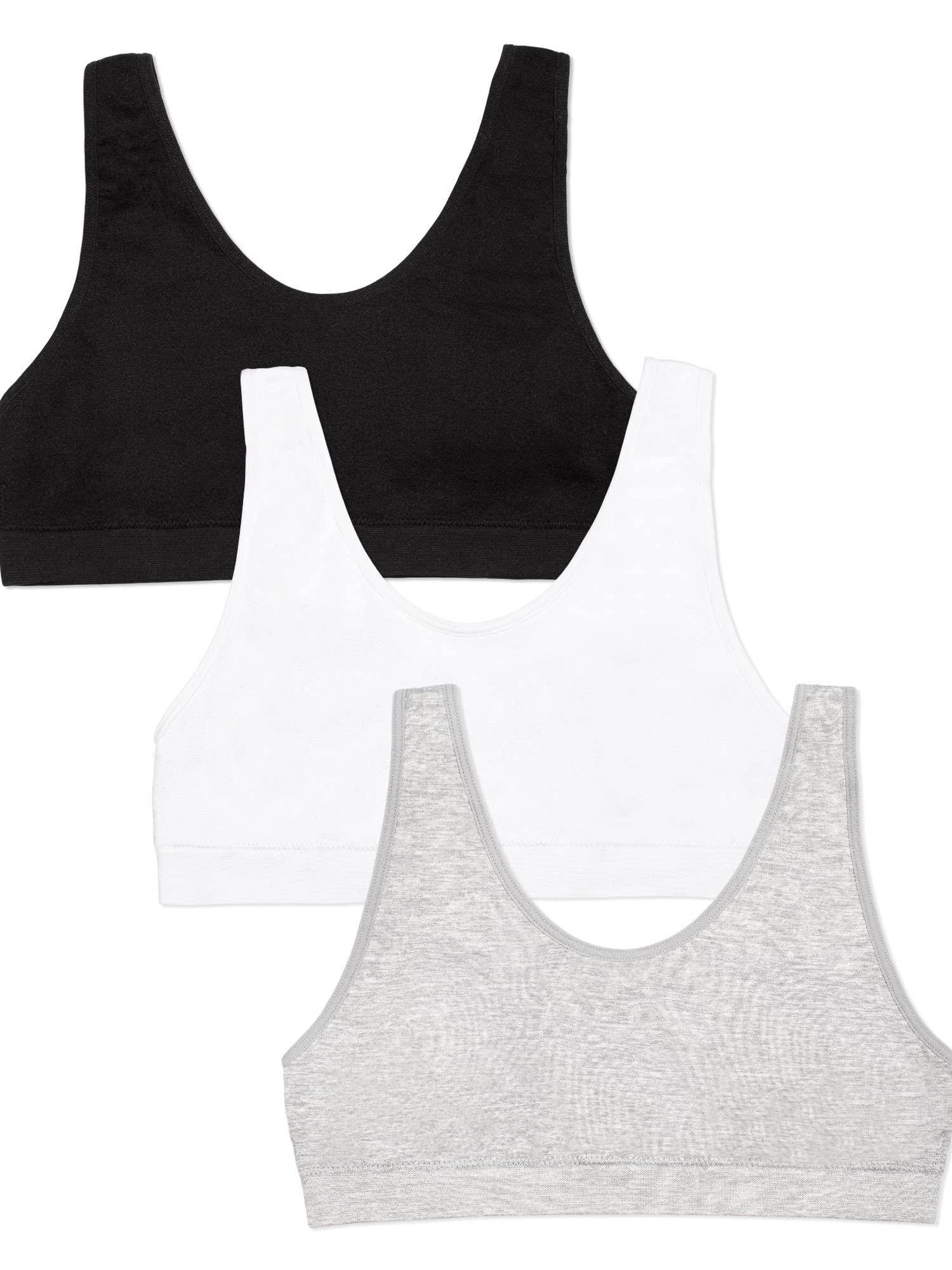 Fruit of the Loom Girls' Seamless Stretch Sports Bra - Comfortable Workout Bra for Teens & Kids - Perfect for Yoga, Running, Gym & Active Play
