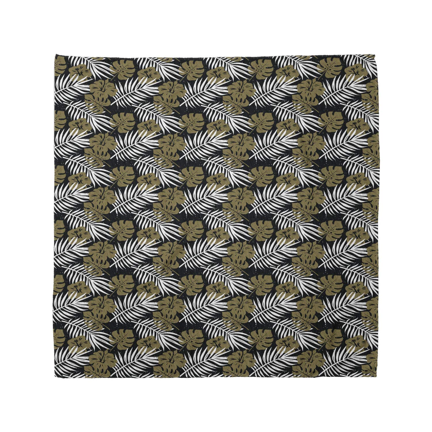 Ambesonne Aloha Bandana - Tropical Foliage & Dot Pattern Unisex Head Scarf & Neck Tie for Beach, Summer & Outdoor Activities