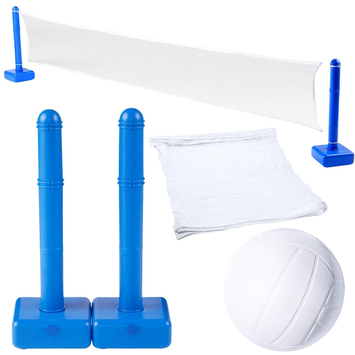 12ft In-Ground Swimming Pool Volleyball Set with Heavy-Duty Weighted Net - Perfect for Backyard Pool Parties, Summer Games & Family Fun
