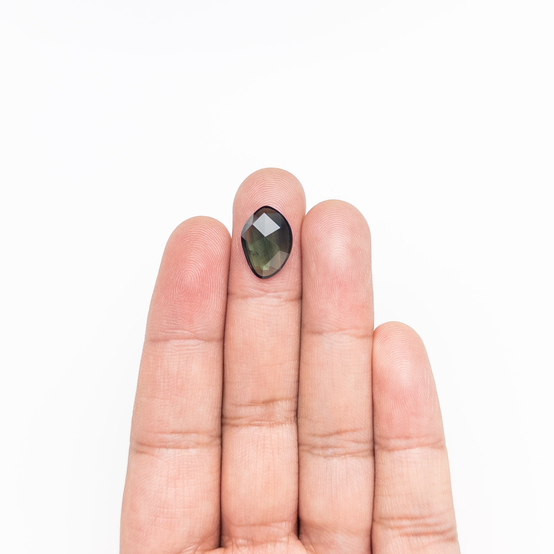 4.07ct Natural Amorphous Rose Cut Sapphire Gemstone - 14.68x10.50x2.78mm (26327-09) for Jewelry Making & Engagement Rings