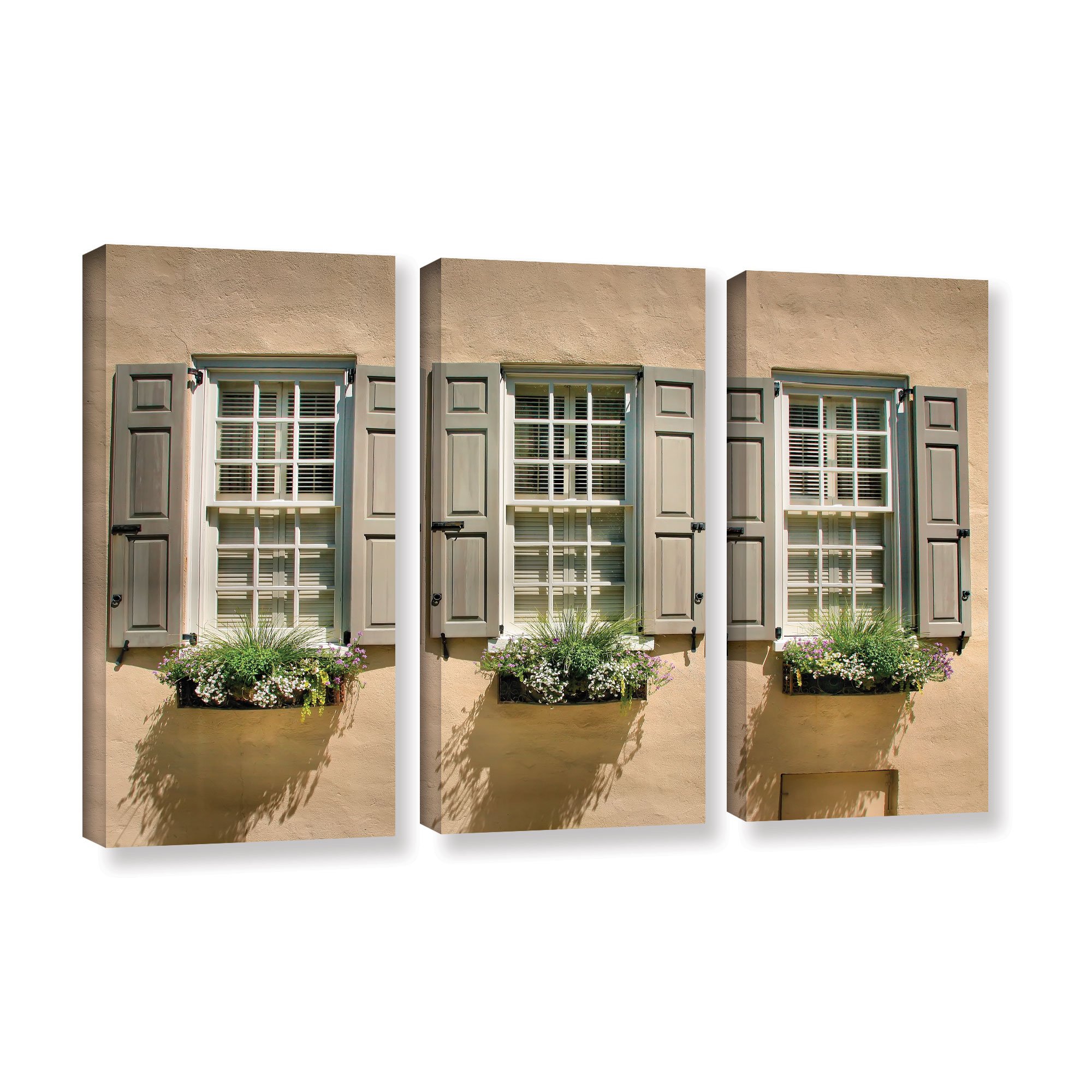 Steve Ainsworth's Windows of Old Charleston 3-Piece Gallery Wrapped Canvas Set, 36 x 54