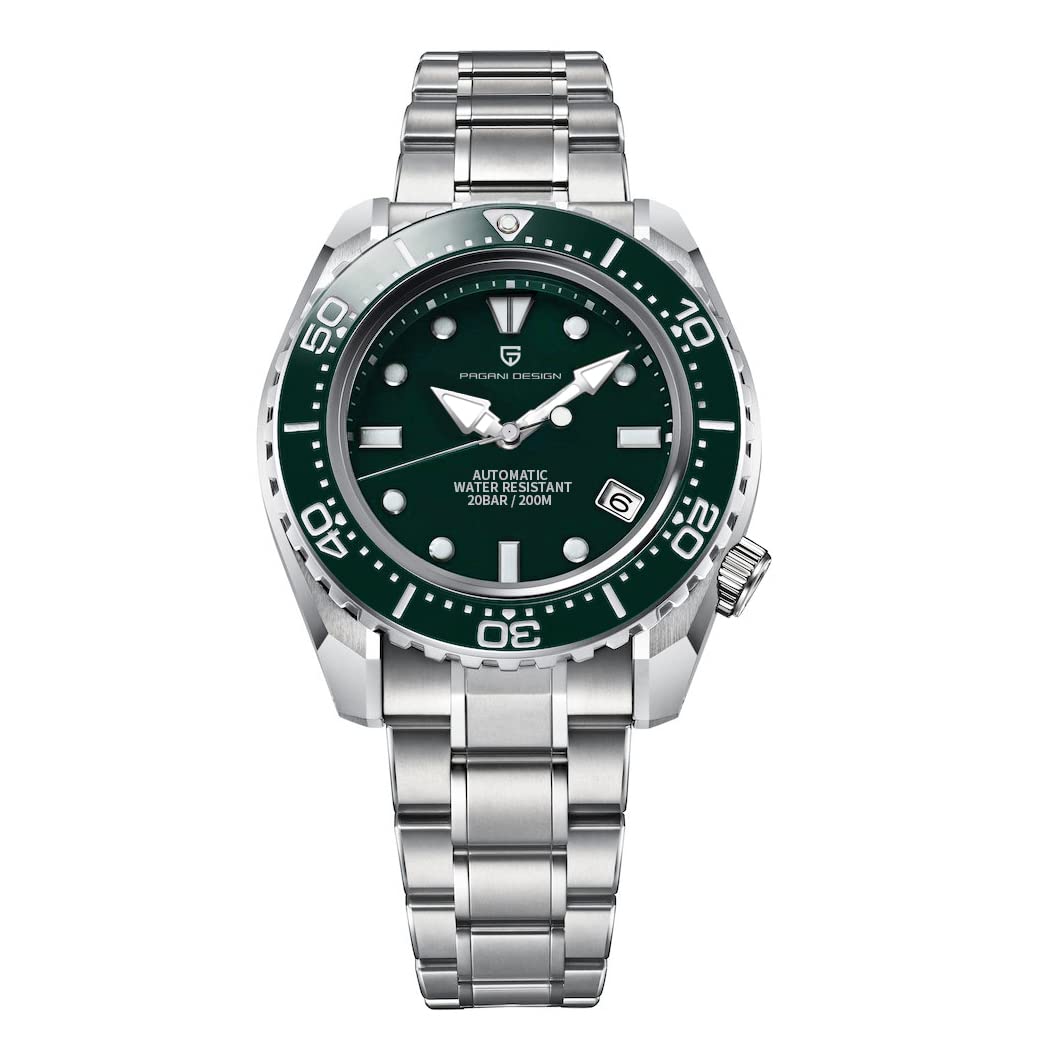 Pagani Design 200M Diver Men's Automatic Watch with NH35 Movement, Stainless Steel Band, Rotating Bezel - Perfect for Diving, Swimming & Everyday Wear