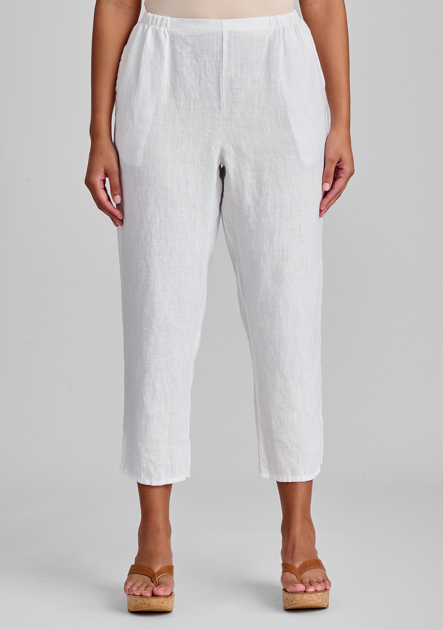 Stylish Pocketed Ankle Linen Pants for Women - Comfortable & Breathable Summer Pants - Office Wear & Casual Outfit - FINAL SALE