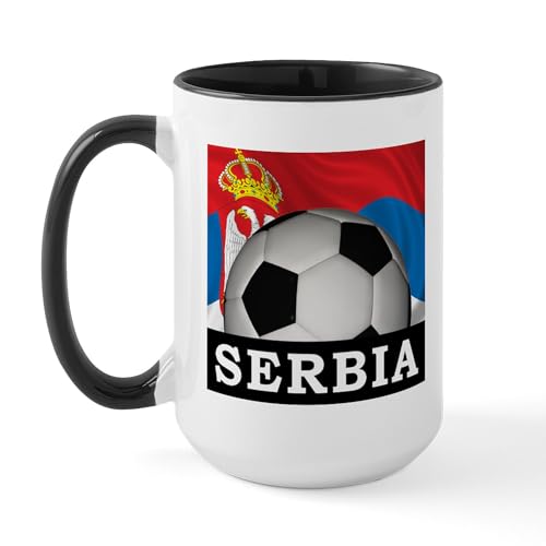 White/Black Inside - Football Serbia Large Mug