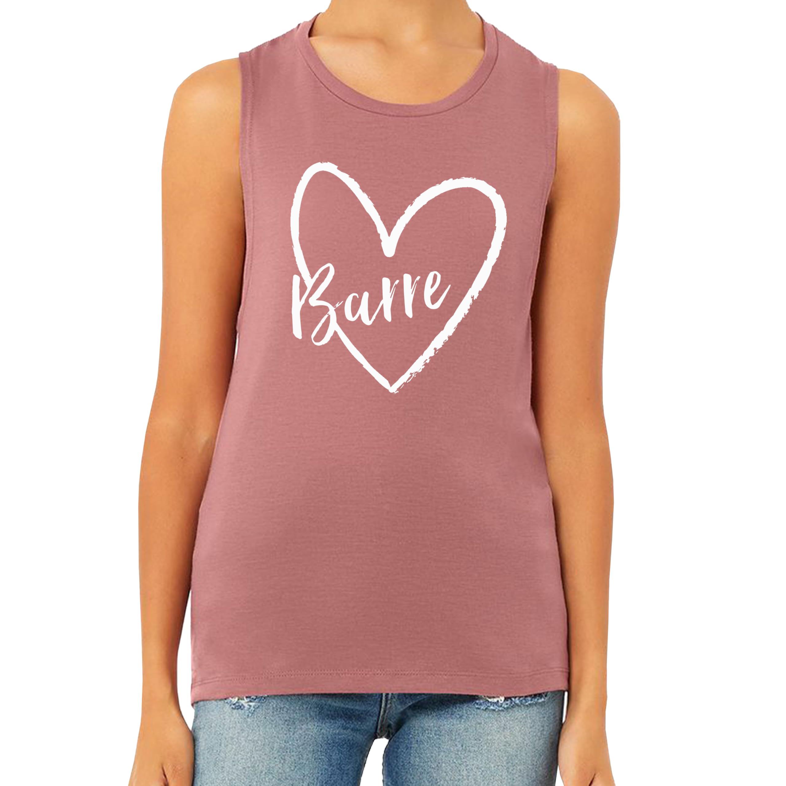 Barre Heart Women's Workout Tank Top - Sleeveless Gym & Yoga Tee for Active Wear