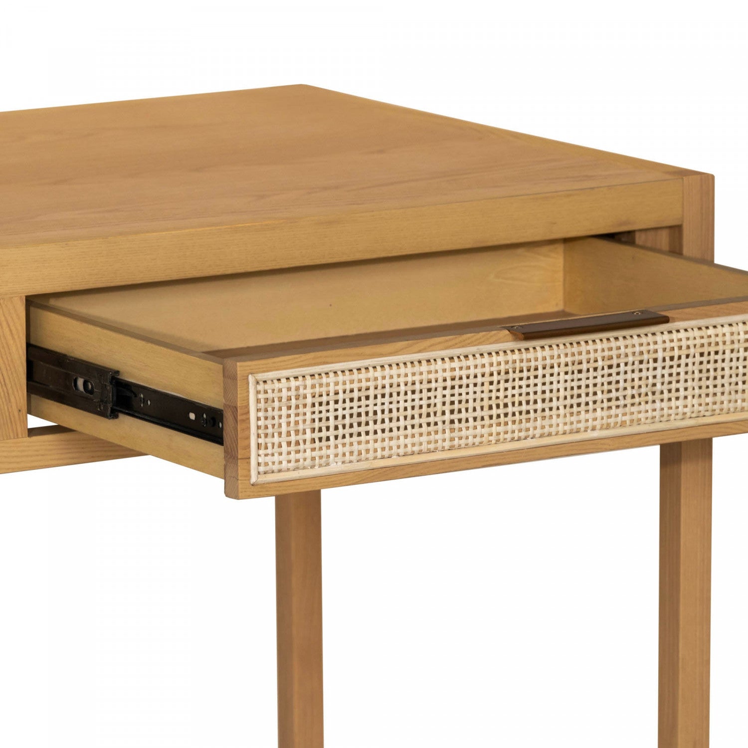 Natural Wood Nurelle Desk - Modern Home Office Desk for Study & Work - Ergonomic Writing Desk with Storage for Small Spaces