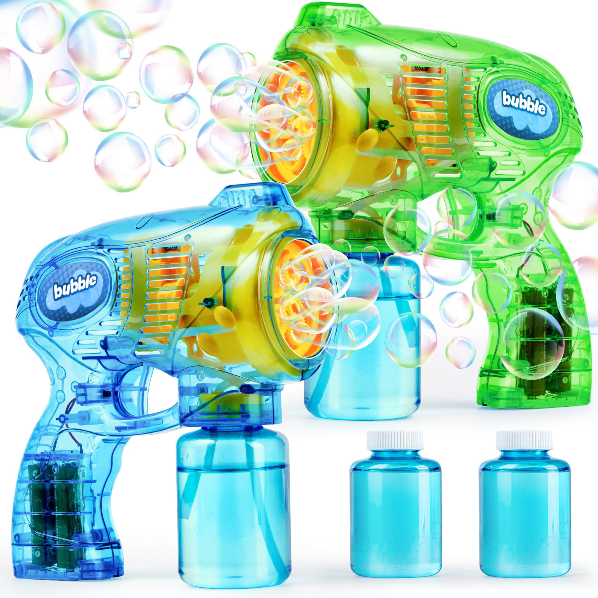 JOYIN 2 Bubble Guns Kit for Kids - Outdoor & Indoor Summer Fun