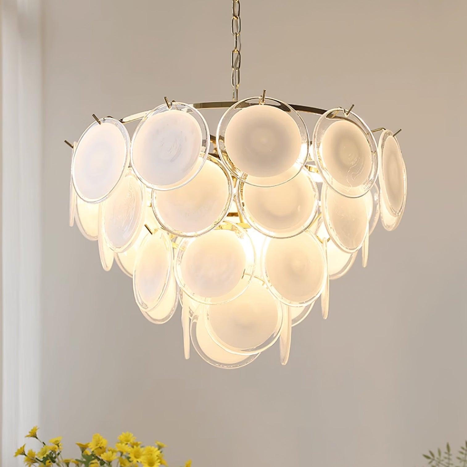 Bettina Murano Glass Chandelier - Elegant Venetian Crystal Ceiling Light Fixture for Dining Room, Living Room & Bedroom Decor