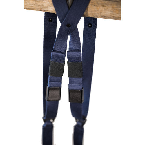 HoldFast Gear MoneyMaker Two Camera Harness - Navy Cotton Canvas Strap for Photographers - Perfect for Outdoor, Wedding, and Event Photography