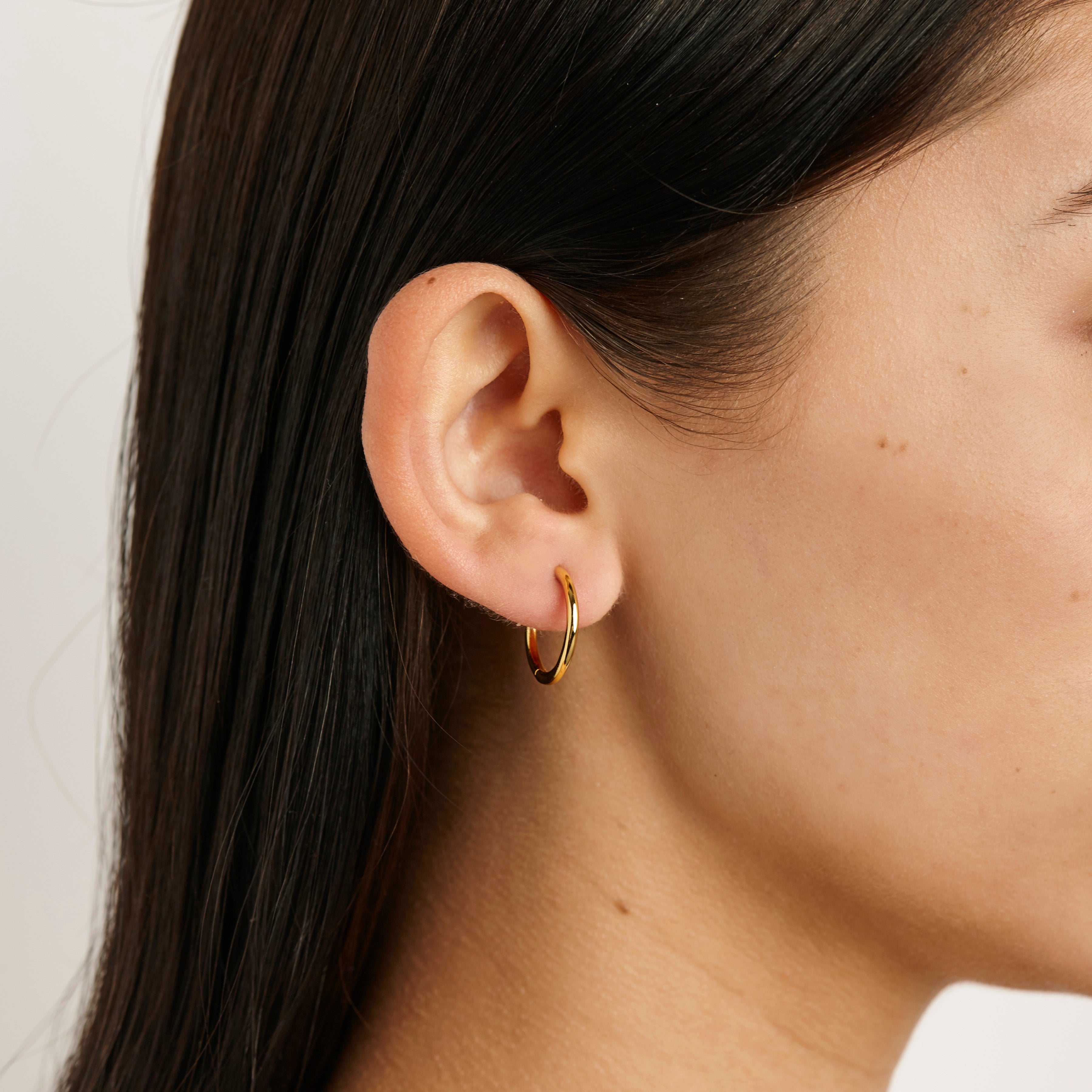 Huggies Gold Large Round Earrings – Elegant & Hypoallergenic Jewelry for Women | Perfect for Parties, Weddings & Everyday Wear