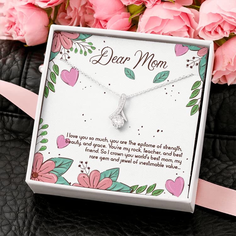 Personalized Mom Necklace Gift from Daughter or Son - Custom Engraved 