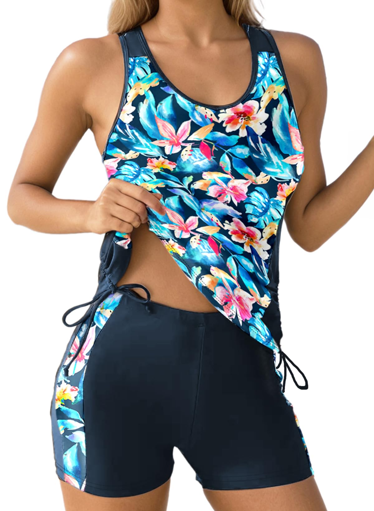 Dokotoo Women's 2 Piece Tankini Swimsuits Tummy Control Bathing Suit with Boy Shorts - High Waisted Swimwear for Beach, Pool & Summer Vacation 2025
