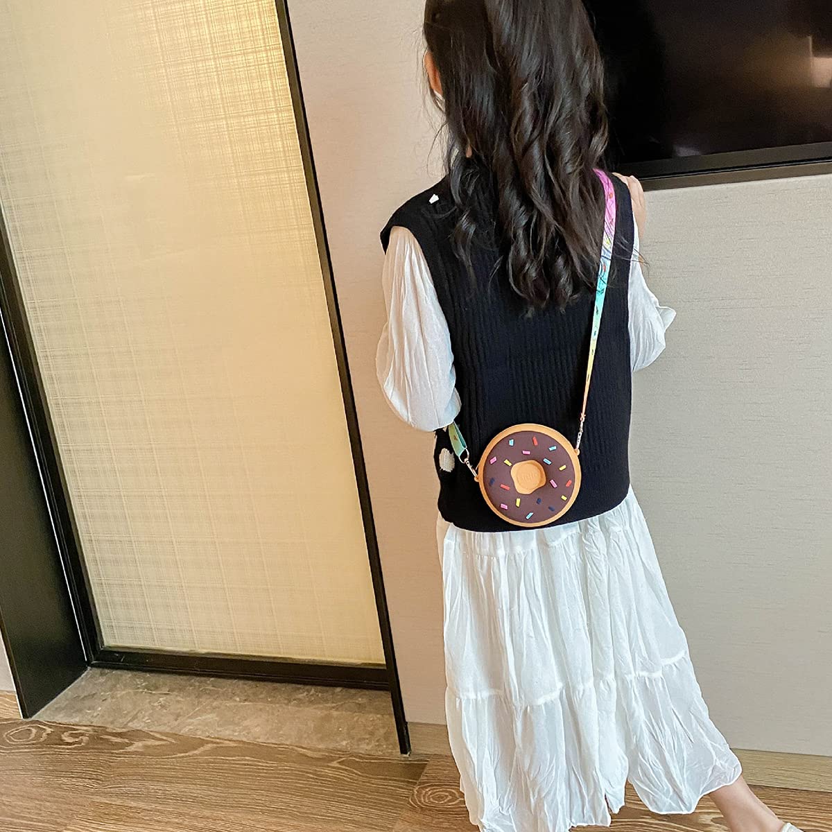 Cute Donut Purse for Little Girls - Toddler Crossbody Shoulder Bag & Messenger Handbag (Brown) | Perfect for School, Parties & Daily Use