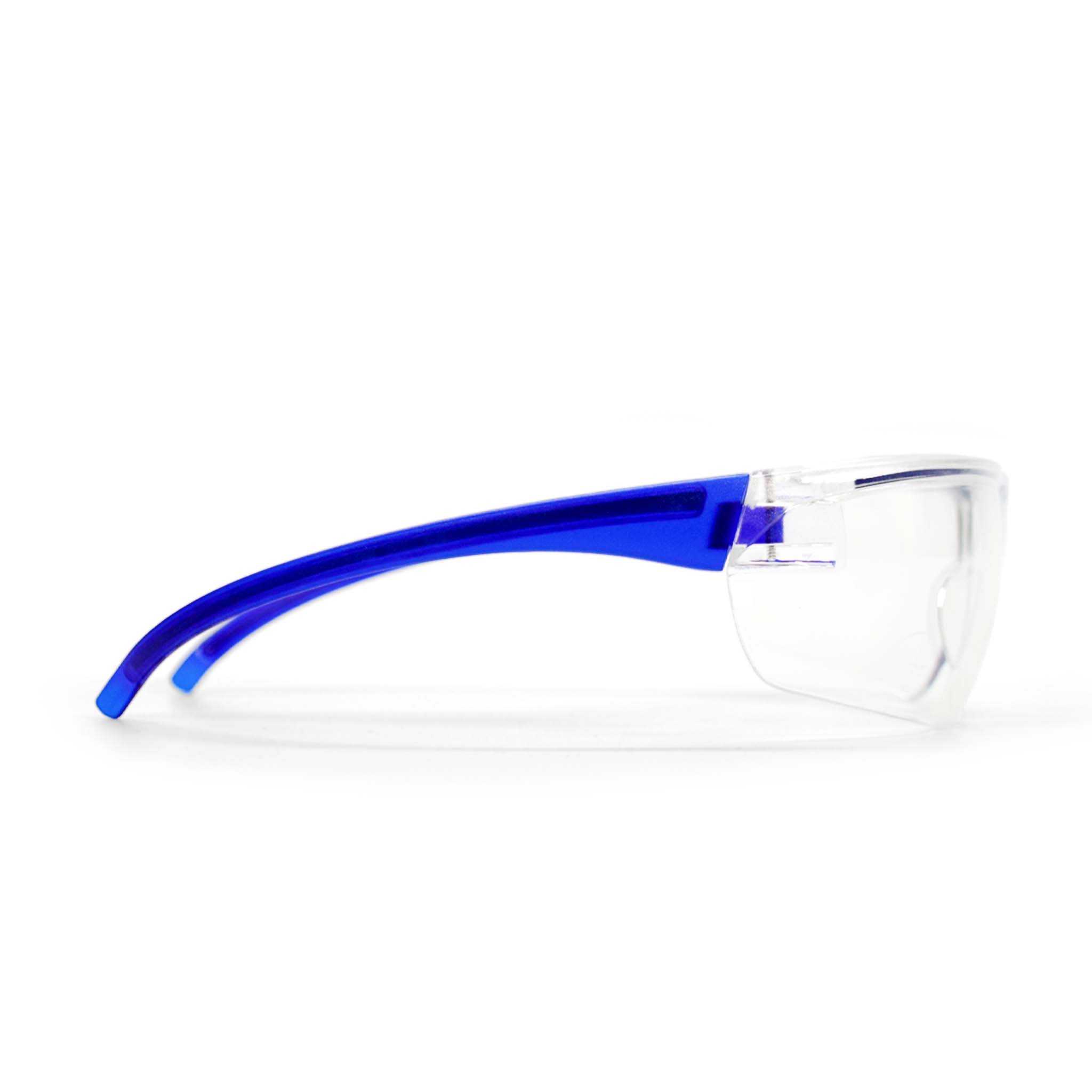 Detectable Anti-Fog Safety Glasses with Blue Frame - 10 Pairs per Box - Ideal for Food Processing, Cleanrooms & Industrial Safety Work