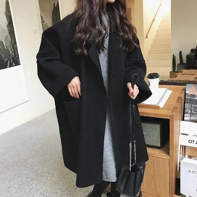Stylish Oversized Wool Coat for Women - Winter Warmth & Fashion - Perfect for Office, Travel & Casual Outfits