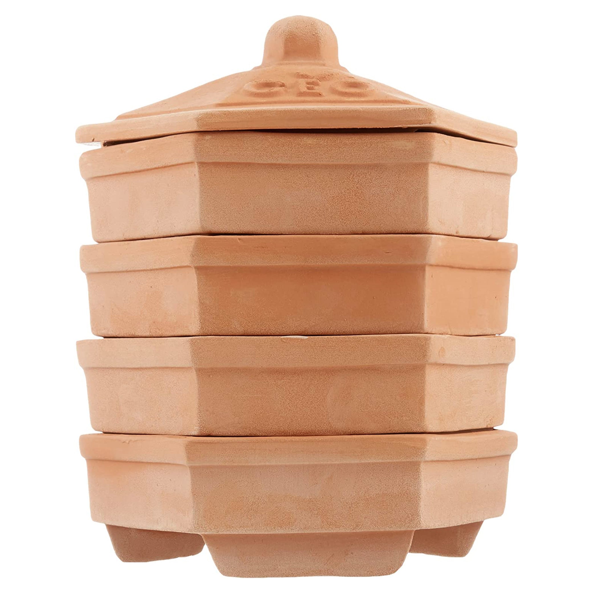 Organic 4-Tier Terracotta Sprouter - GEO Terradisiena Refurbished | Seed & Microgreen Growing Kit | Perfect for Indoor Herb Garden, Kitchen Countertop & Healthy Sprouting