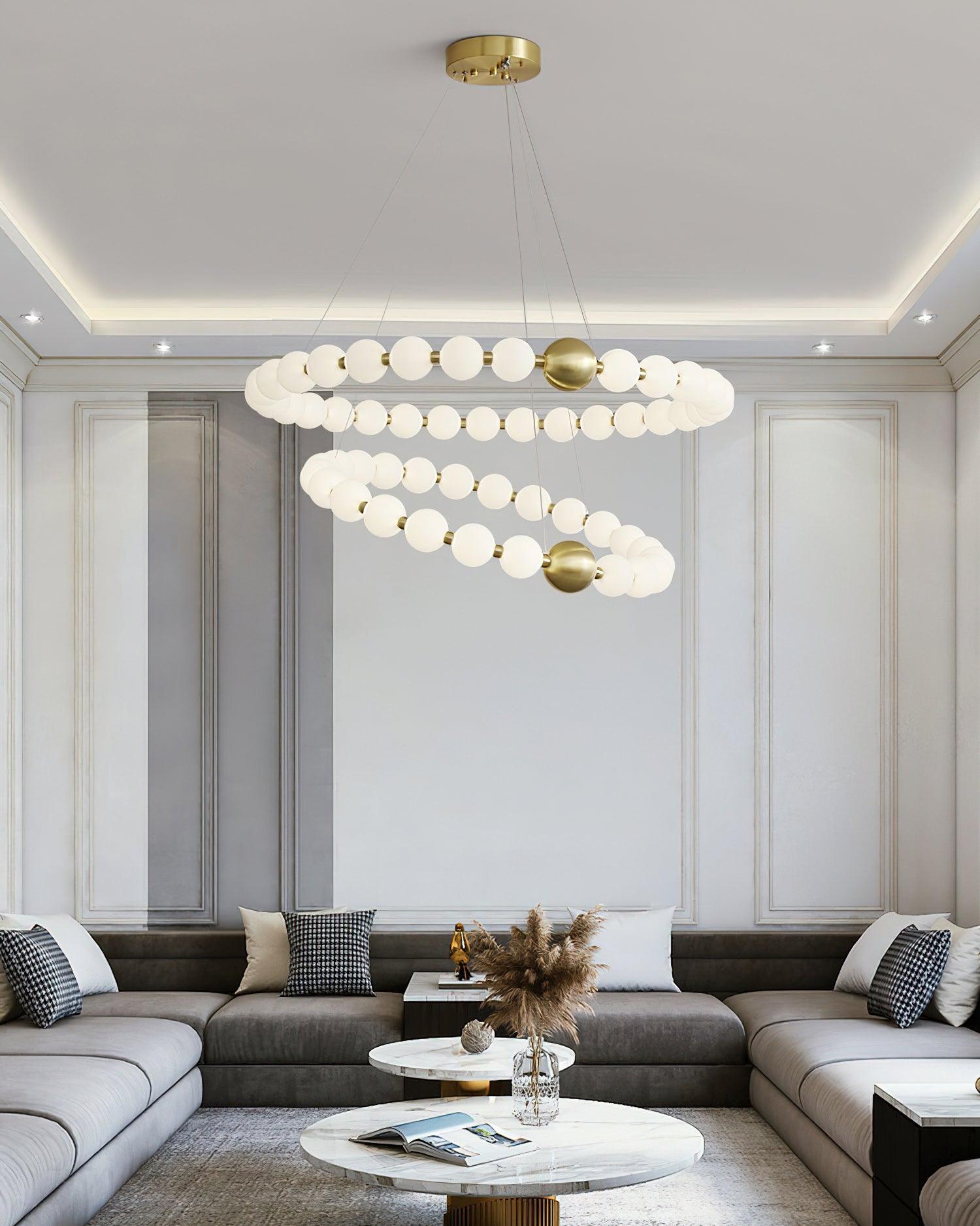 Aeyee Crystal Pearls Chandelier - Elegant Ceiling Light Fixture for Dining Room, Bedroom, Living Room & Wedding Decor