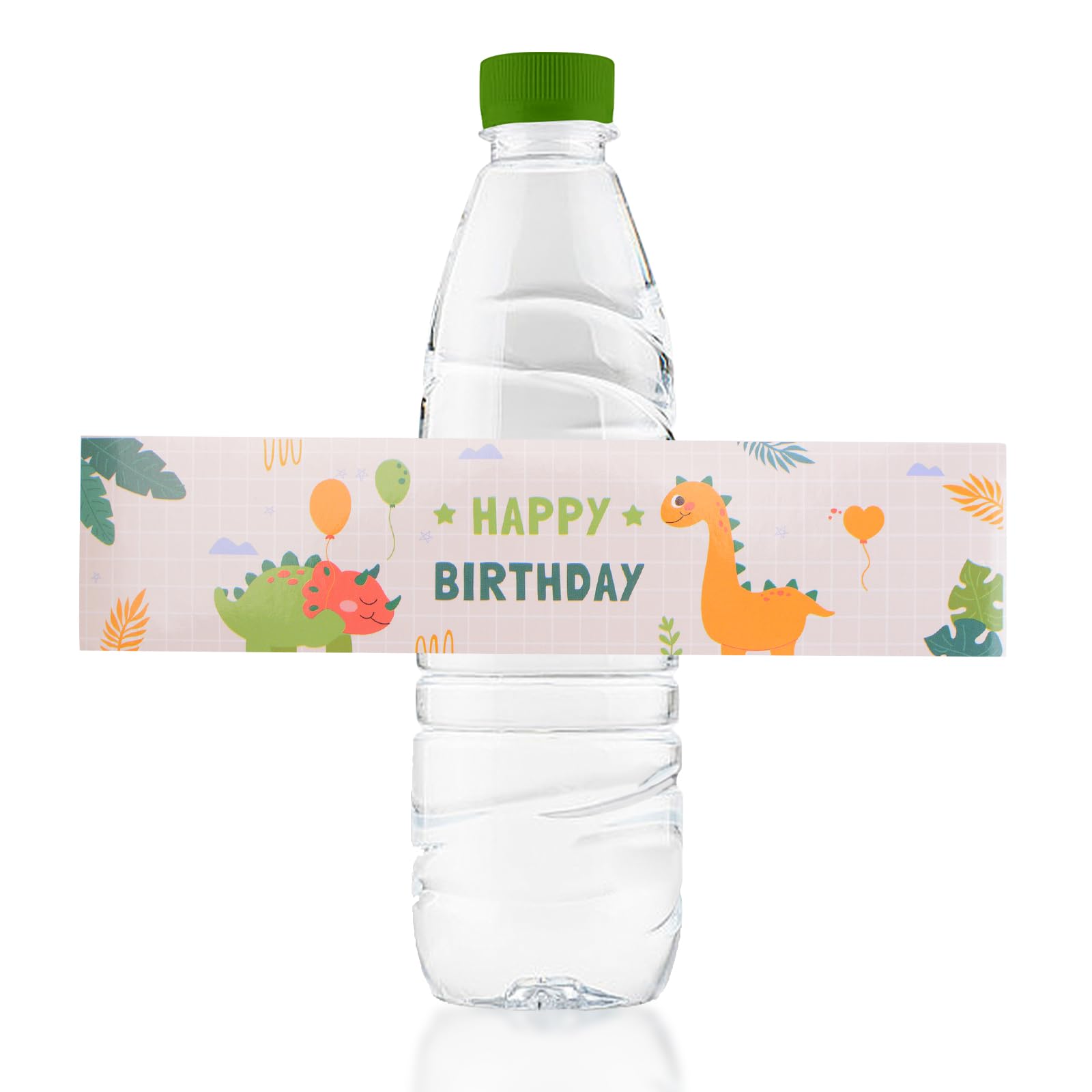 Dinosaur Birthday Water Bottle Labels - 48pcs Reusable Bottle Wraps & Decals for Birthday Parties, Bridal Showers, Baby Showers - Perfect for Party Decorations, Favors, and Special Events