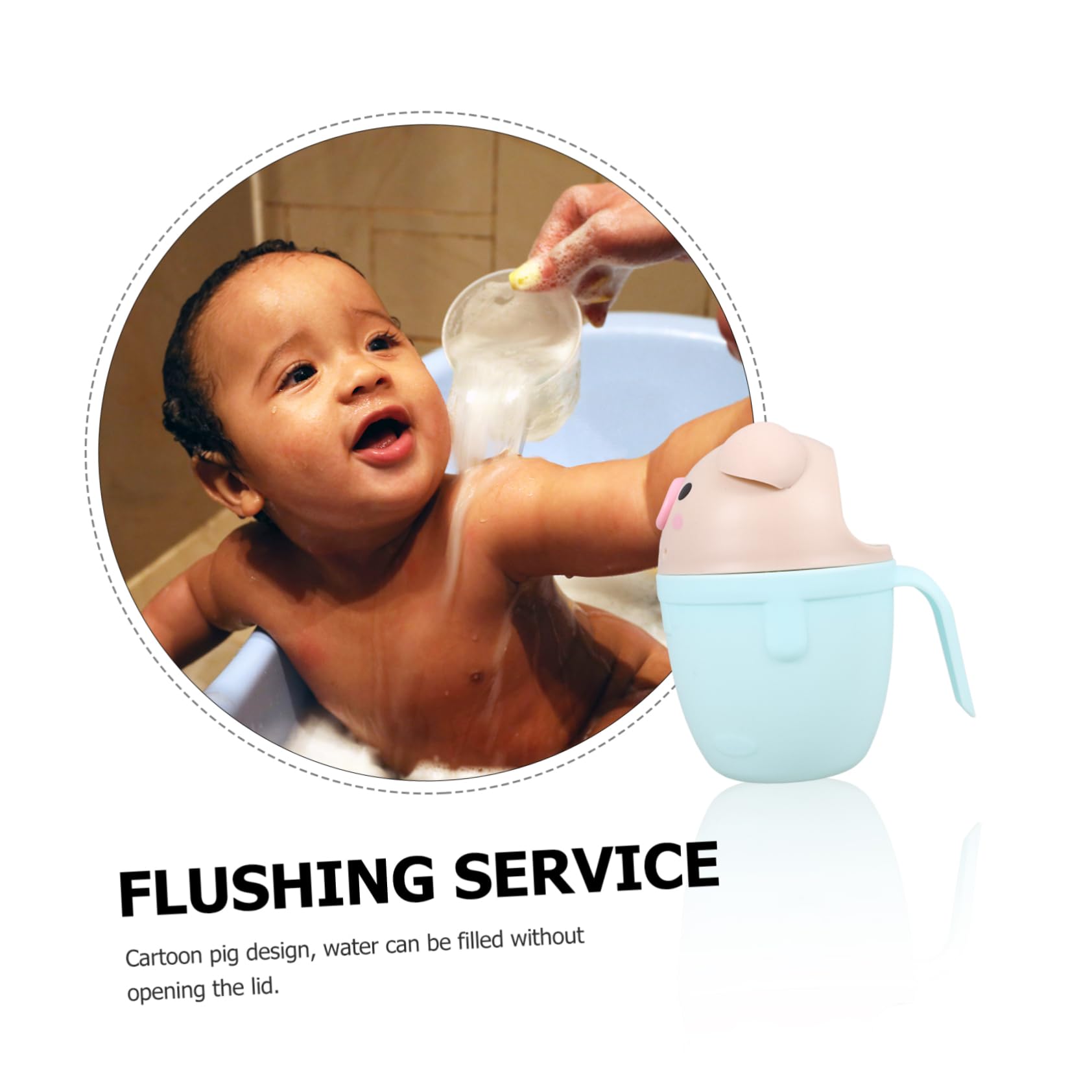 iBasenice Bath Cup Waterfall Rinser - PP Plastic Body Wash Cup for Kids, Light Green Bath & Pool Toy - Perfect for Baby Shower, Toddler Bath Time & Outdoor Water Play