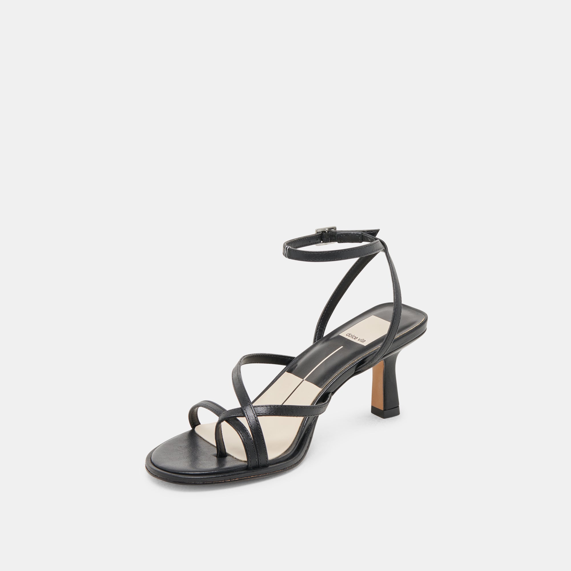 MORAH Women's Wide Heel Black Leather Sandals - Comfortable & Stylish for Casual Outings, Parties & Work