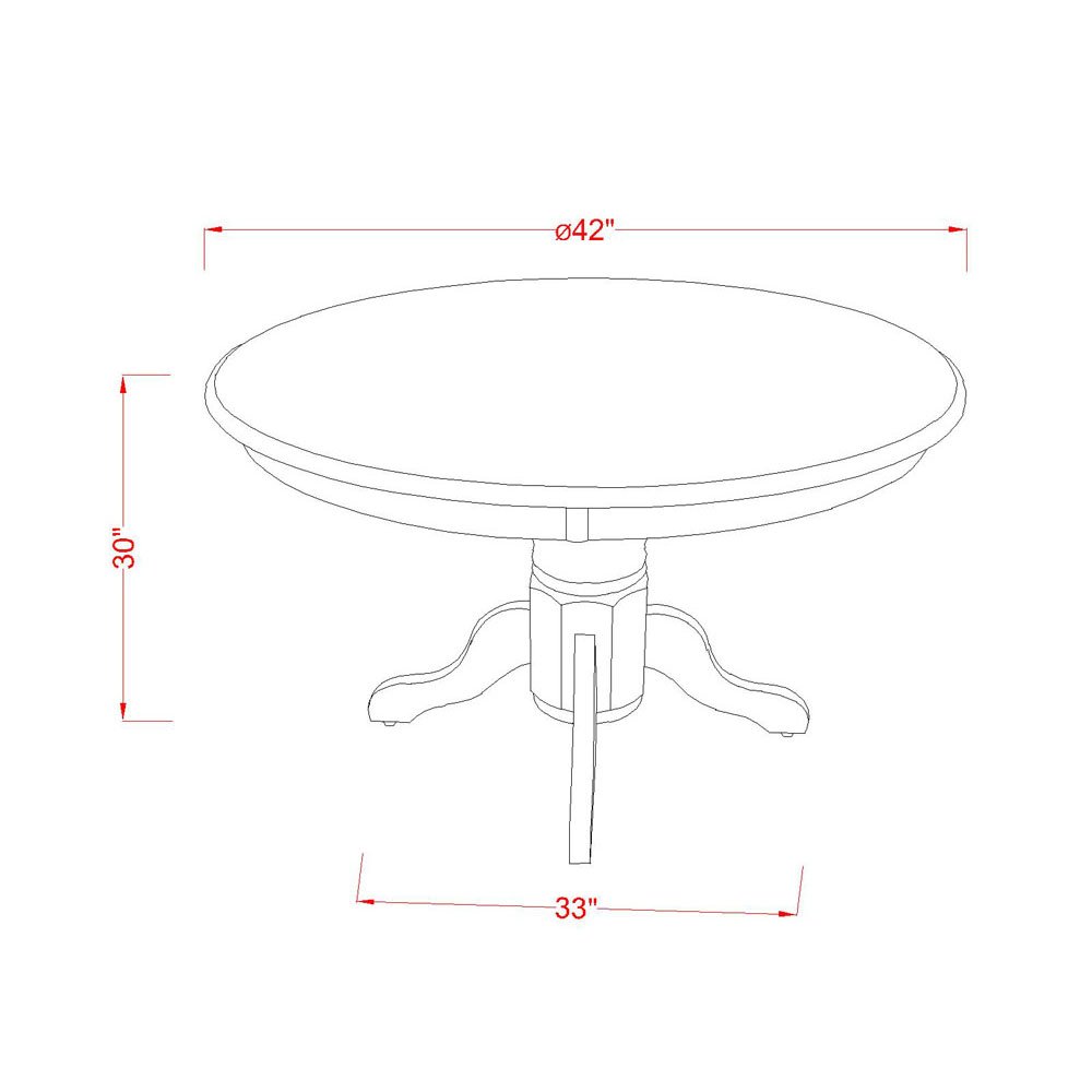 East West Furniture SHDA3-LWH-W 3-Piece Round Kitchen Dining Table Set with Pedestal Base & 2 Chairs, 42x42 Inch, Linen White - Perfect for Small Spaces, Apartments, Breakfast Nooks & Cozy Dining Areas