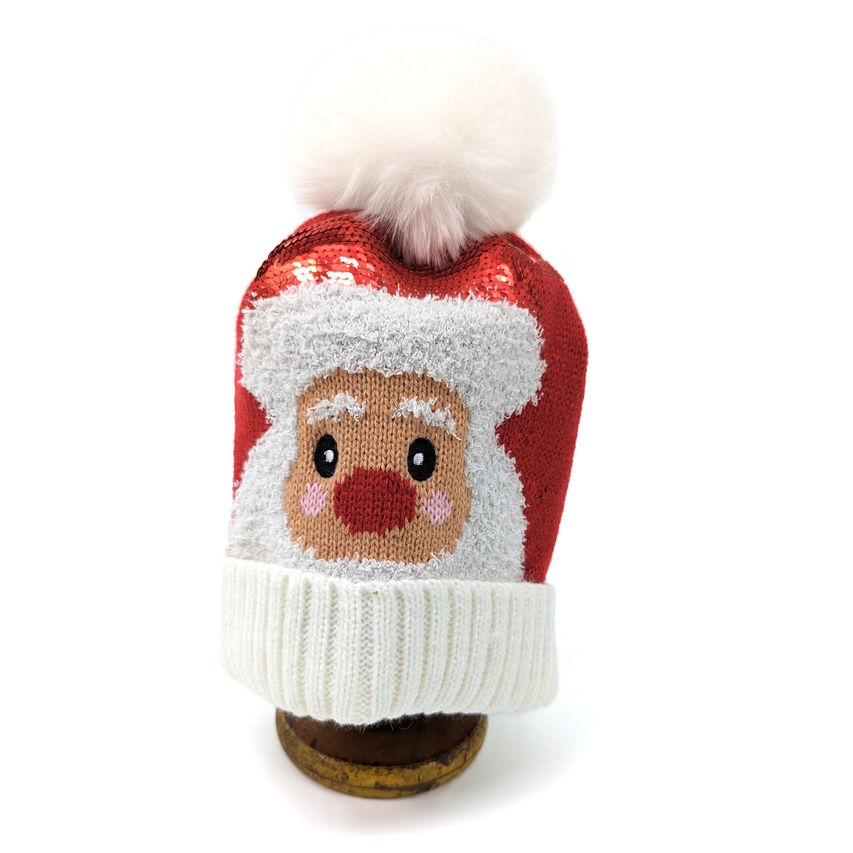 Sparkly Sequin Santa Christmas Hat for Kids - Festive Holiday Party Accessory for Xmas Photos & Winter Celebrations