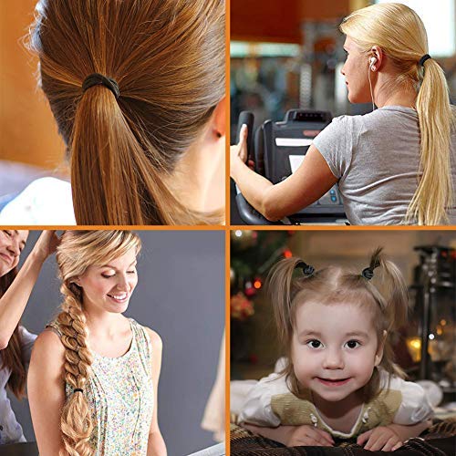 100pcs 2mm Elastic Hair Bands - No Metal Ponytail Holders, 5cm Diameter Soft Hair Ties for Women, Men & Girls (Multicolor) - Perfect for School, Work, Gym & Everyday Hairstyles