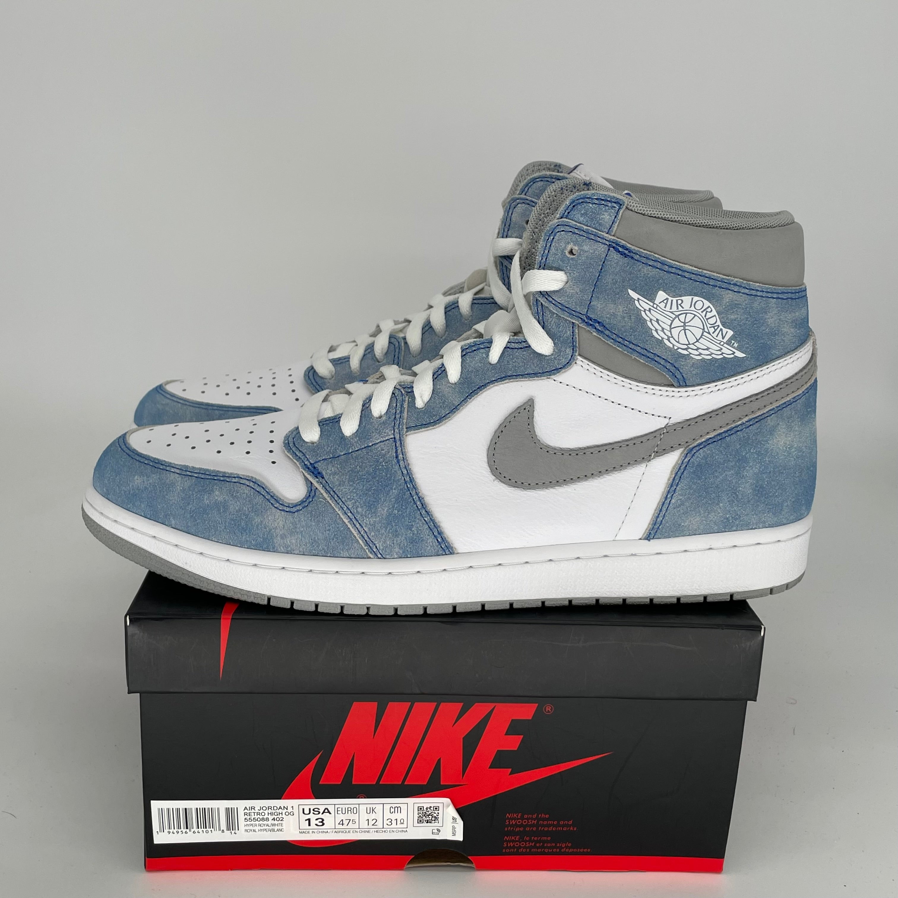 AIR JORDAN 1 HYPER ROYAL Men's Basketball Shoes Size 13 - 555088-402 | Sneakers for Streetwear, Casual & Basketball Games