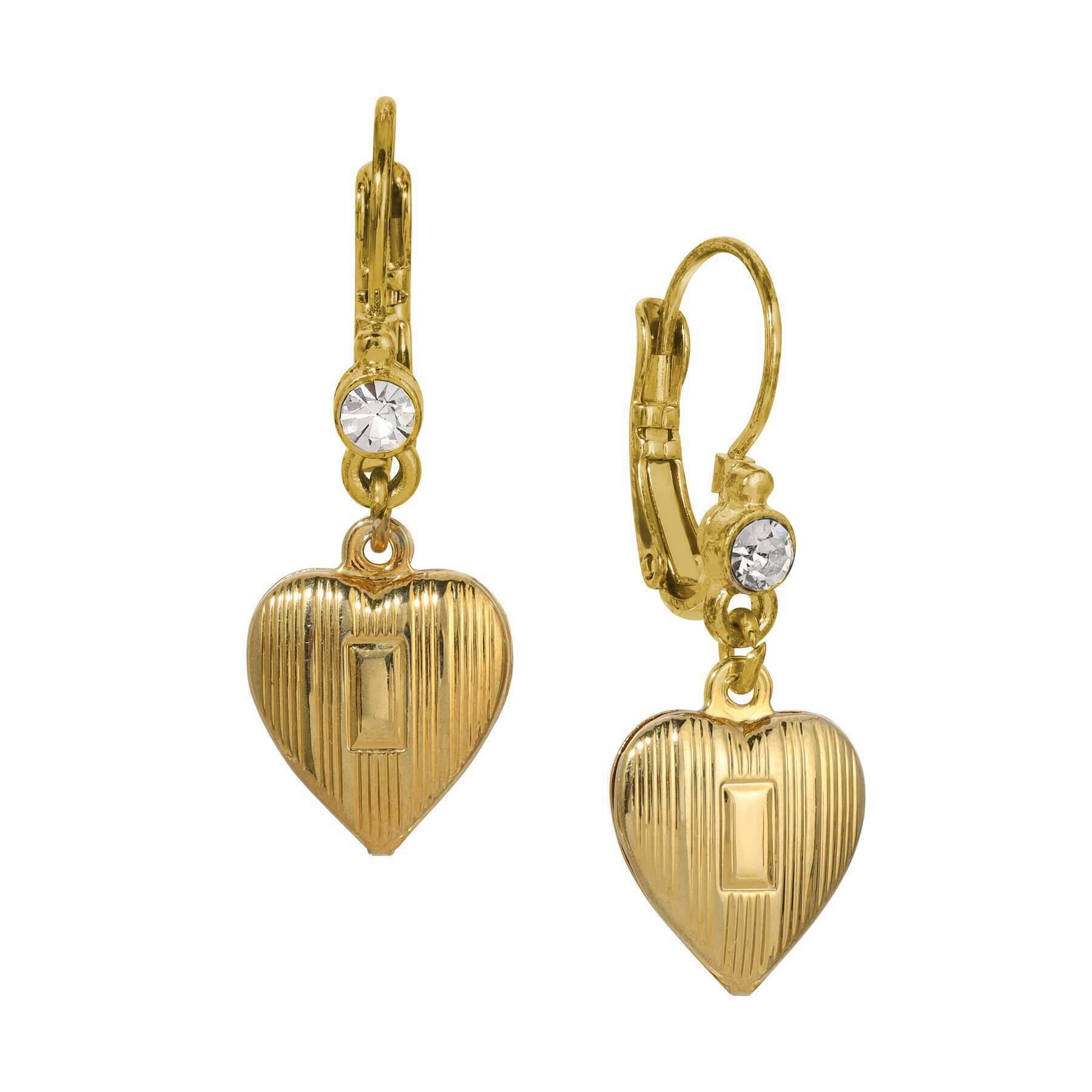 1928 Crystal Heart Drop Earrings - Vintage Inspired Dangle Earrings for Women, Elegant Gift for Valentine's Day, Anniversary & Special Occasions