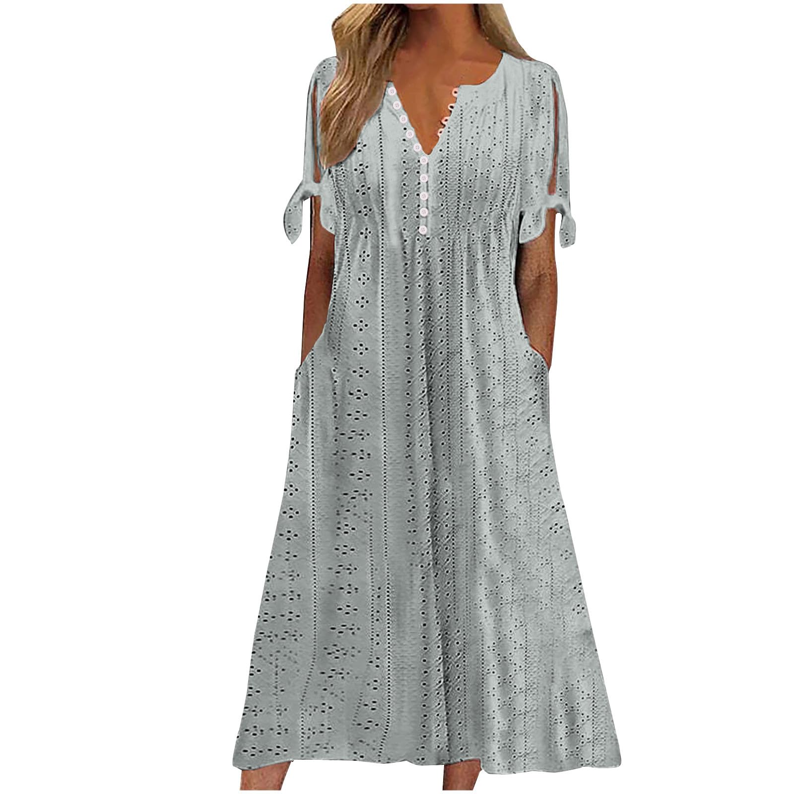 2024 Women's Beach Dresses - Short Sleeve Maxi Summer Dresses for Vacation & Casual Wear | Perfect for Seaside Getaways, Pool Parties & Summer Outings